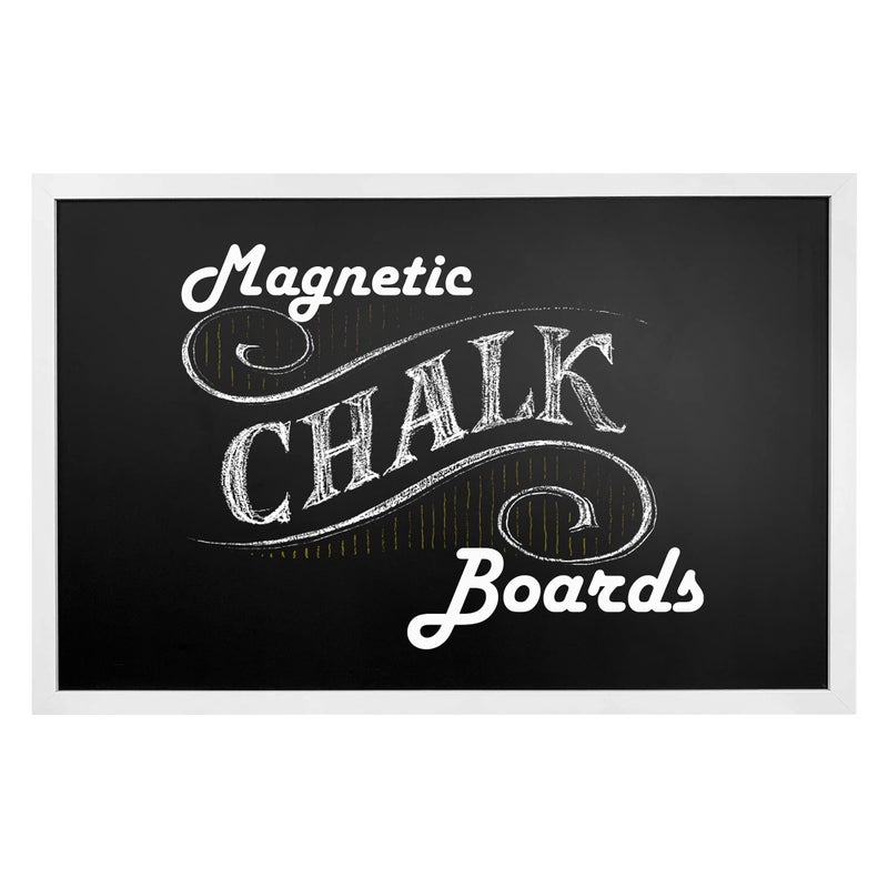 Loddie Doddie Magnetic Chalkboard & Magnet Board - 24"x36", White - Porcelain Enamel & Chalkboard Calendar - Photo & Magnet Display - Rustic Farmhouse Charm & Kitchen Menu Board - Image 1